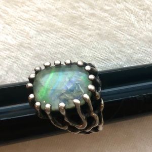 Vintage Handmade Opalescent Sterling Silver Ring